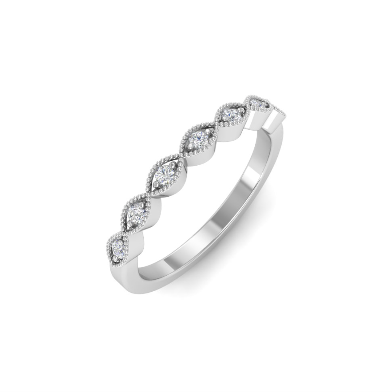 .15 Ctw Colorless Moissanite Infinity Milgrain Stackable Band